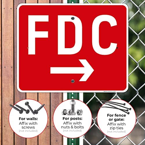 FDC Right Arrow Sign, Red Background, - Image 4
