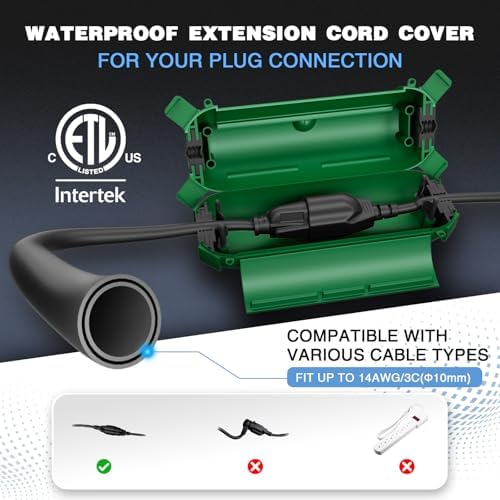 [3 Pack] Flemoon Outdoor Extension Cord Safety Cover with Waterproof Seal - Image 2
