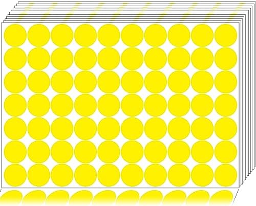 1400 PCS Yellow Dot Stickers Round Coding Labels Circle Dots Labels Stickers Polka Circle Dot Stickers Label Sticker for Office,Classroom,Papers Etc by Dreecy
