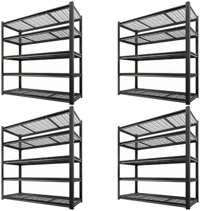 5-Tier Heavy Duty Garage Shelving, 5,000 lbs Capacity Adjustable Metal Storage Shelving Unit for Garage, Basement, Warehouse & Workshop, 55" W x 24" D x 84" H by LIJIUHOME