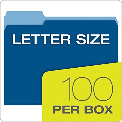 Pendaflex Colored File Folders, 100 Pack, Letter Size (8.5" x 11"), Durable Dark Blue Folders, 3 Tabs for Easy Labeling, Colorful School, Office & Home Document Organization - Image 5