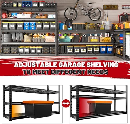 REIBII 5 Tier Heavy Duty Garage Shelving for Basement Warehouse Pantry - Image 6