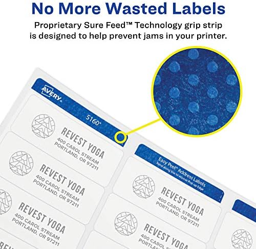 Avery® Round Printable Labels, 2.5" Diameter, Matte White, Sure Feed® Technology, Laser & Inkjet Compatible, 300 Blank Labels Total, Great for Branding, Packages, School Supplies, and More (5294) - Image 3