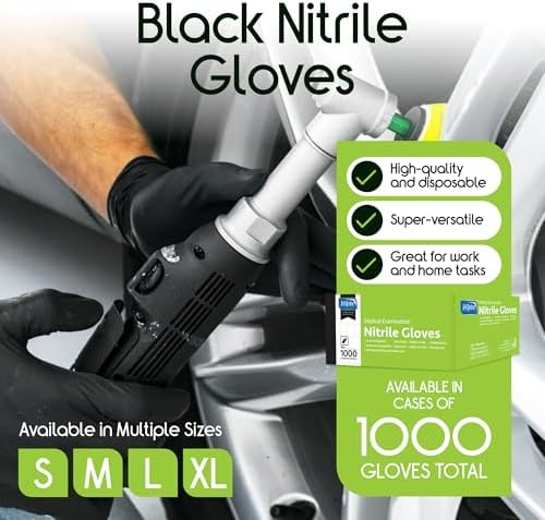 Inspire Black Nitrile Gloves | THE ORIGINAL Quality Black Gloves Disposable Latex Free | 4.5 Medical examination - Image 2