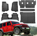 for 2021-2025 2026 Jeep Wrangler JL 4XE Hybrid 4 Door (Not JL or JK) Floor Mats Cargo Liner and Backrest Mats TPE All Weather Accessories (for 2021-2026 Jeep Wrangler 4XE Full Set) by Jdeymat