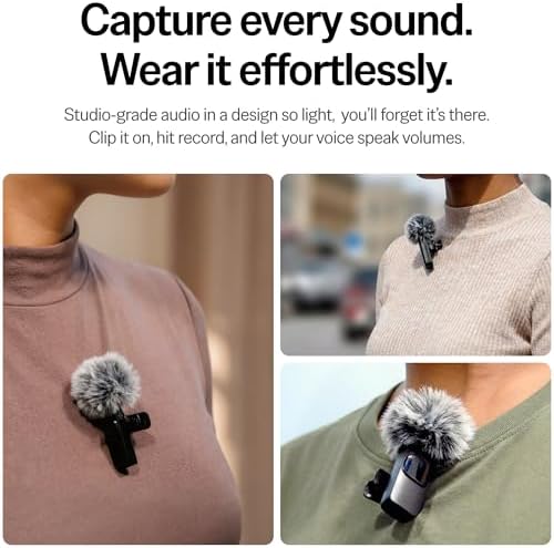 Mini Mic Pro (Latest Model – #1 Microphone for iPhone & Android, Wireless Mini Microphone, Clear Voice, Noise Cancelling, Lavalier Mic for TikTok, YouTube & Interviews (iPhone 15+ & Android) - Image 2