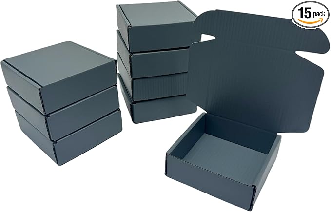 15 Pcs 6 x 6 x 2 inches Corrugated Cardboard Gift Boxes Recyclable Shipping by Unknown