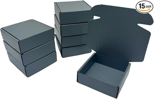 15 Pcs 4.7 x 4.7 x 1.6 Inches Mini Size Corrugated Cardboard Gift Boxes by Unknown