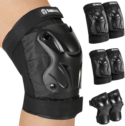 Tanden Skating Protective Gear Knee and Elbow Pads Wrist Guards for Roller Skating Skateboarding, Skate Pads Adult Knee Pads by Tanden