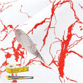 Red Marble Pattern Shelf Liner, Non-Adhesive Non-Slip Thickened by Kimhan