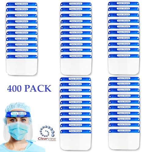 Clearview 400 pk Face Shield Reusable Washable Protective Cover Clear Mask Anti-Splash Anti-Fog Anti-Dust Soft All Day Comfort (400) - Image 2