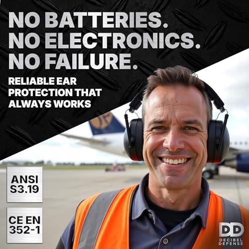 DECIBEL DEFENSE Ear Protection, 37 dB NRR Ear Muffs (BLACK) - Image 6