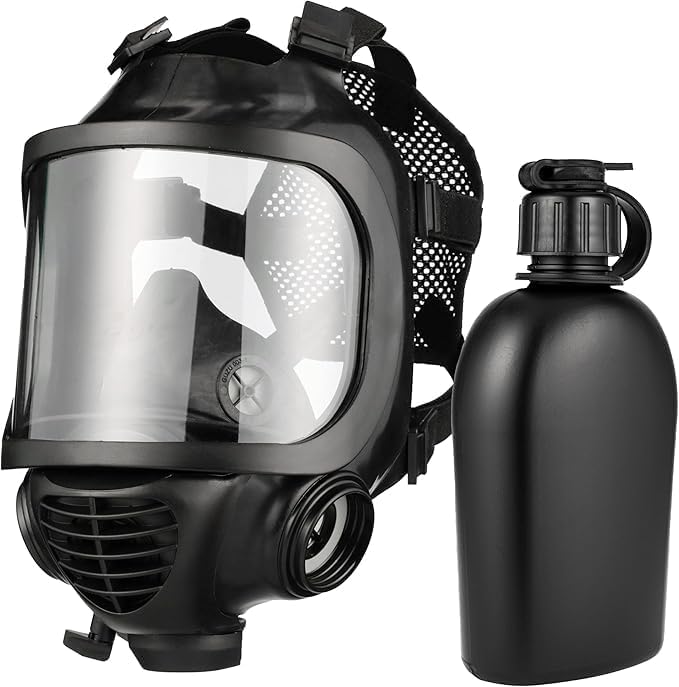 MIRA SAFETY M Certified CBRN Full Face Gas Mask Reusable Respirator Professional Grade (CM-6M Mask WITH Drinking System), 2 Piece Set by MIRASafety