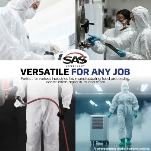 SAS Safety 6939 Moon suit Nylon Cotton Coverall, Extra Large, White - Image 6