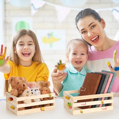 Cinnvoice 6 Pcs 9.5'' Halloween Small Wooden Crate for Storage - Image 5