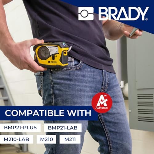 Brady Authentic (M21-375-595-BR) All-Weather Vinyl Label for Indoor/Outdoor ID, Lab and Equipment Labeling, White on Brown- ForM210, M210-LAB, M211, BMP21-PLUS and BMP21-LAB Printers, 375" W, 21' L - Image 7