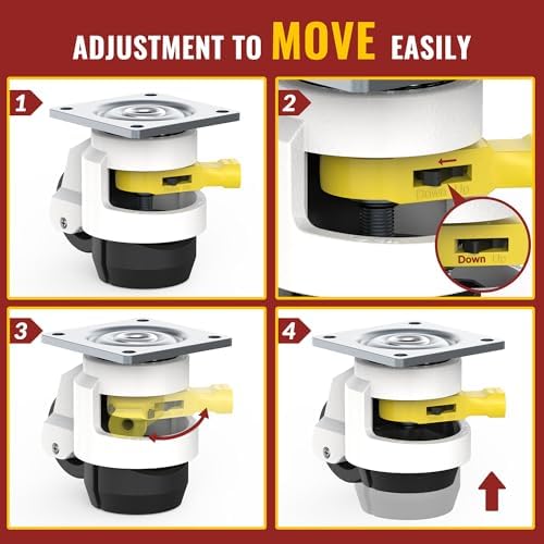 HOLKIE Leveling Casters with Ratchet Handle Design丨Total Capacity 2200 lbs - Image 3