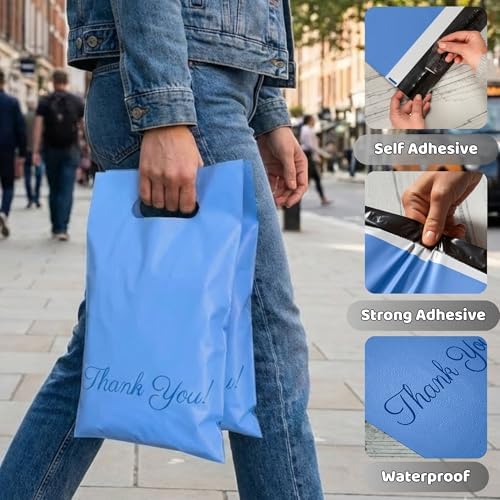 Donyson Blue Poly Mailers, 6x9, 100 Pack, Packaging Bags for Business - Image 4