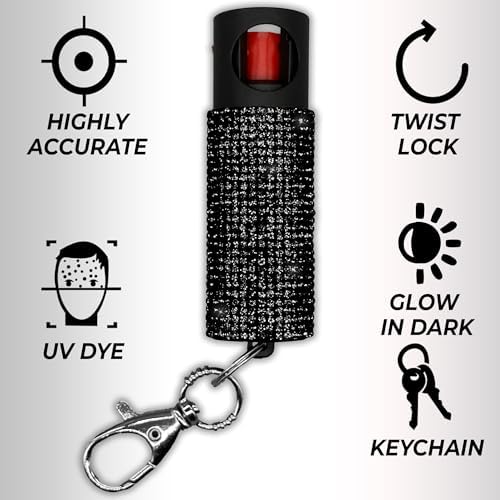 FIGHTSENSE Self Defense Pepper Spray - 1/2 oz Compact Size Maximum Strength Police Grade Formula Best Self Defense Tool for Women W/Leather Pouch Keychain - Image 2