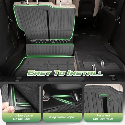 Cartist Floor Mats for Chrysler Pacifica (Only Fit Hybrid) 2017-2026, All Weather Cargo Liner for Pacifica Accessories, Heavy Duty TPE Car Mats, Car Accessories - Image 6