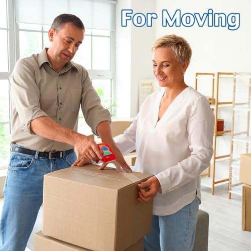 Clear Packing Tape for Moving Boxes,Heavy Duty&Noiseless Moving Tape with Dispenser,Strong Adhesive Packaging Tape Releases Smoothly Quietly,1.96 Inch X 27 Yards,18 Packs - Image 3