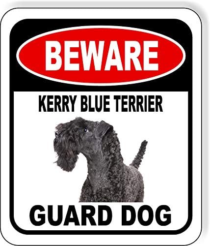 BEWARE KERRY BLUE TERRIER GUARD DOG Aluminum Composite Outdoor Sign 15" x18" Metal Security Notice for Yard, Fence, Porch, Property, and Business – No Trespassing, Warning, Attack Dogs, Protection by WorkHouseSigns