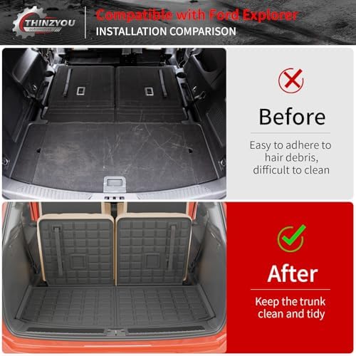 Cargo Mat with 3rd Row Backrest Mat for 2020-2026 Ford Explorer - Image 2