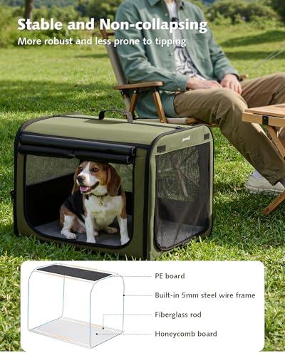 Dog Car Carrier Light Weight 27×20.5×20.5in, Foldable Dog Carrier, Gren - Image 5