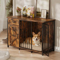 kepptory 30 Inch Dog Crate Furniture with Cabinet, Heavy Duty Farmhouse Dog Kennel with Charging Station, Wooden End Table TV Stand with 900 LBS Capacity and Adustable Feet by kepptory