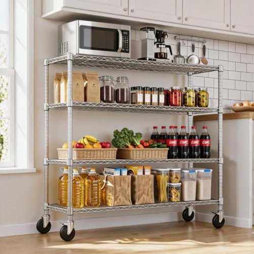 Garvee 70"H Storage Shelves with Wheels, NSF Wire Shelving Rack for Kitchen - Image 6