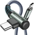 AINOPE USB C to USB C Cable 60W, 16.4ft USB Type C Cable Right Angle, Compatible with Samsung Galaxy S21 S20, Note 20 Ultra 10 9 8, MacBook Air/Pro 13'', iPad mini 6/Pro/Air 2020 (16.4FT, Grey) by AINOPE10yearsforphoneaccessories