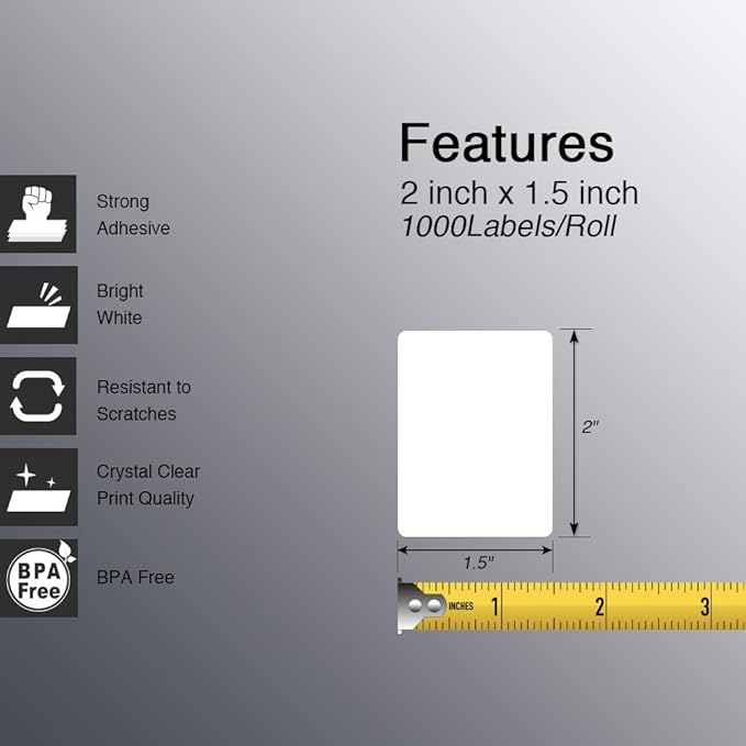 BETCKEY - 2" x 1.5" UPC Barcode & Address Labels Compatible - Image 2