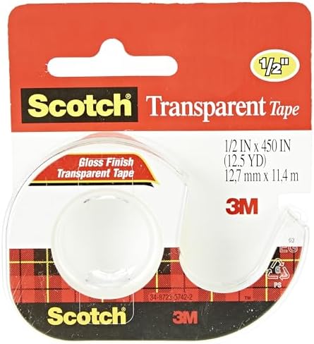 Scotch Transparent Tape, 0.5 in x 450 in (12.7 mm x 11.4 m), (Pack of 3) - Image 2
