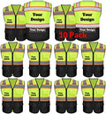 Safety Vest Customize Logo with 5 Pockets & Zipper Reflective High Visibility Vest Class 2 Outdoor Workwear by evershare