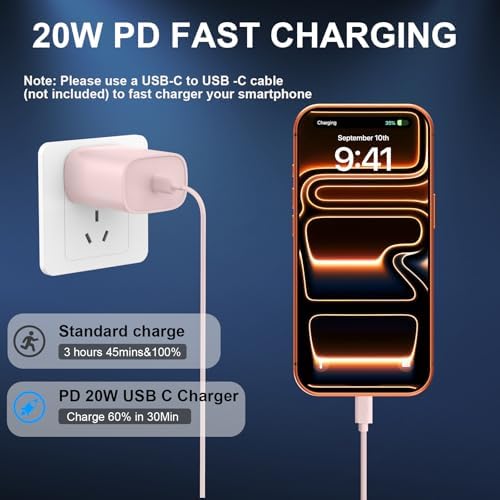 Phone 17 16 15 Charger Fast Charging Type C Chargers USB C Fast Charger Block & Phones 17 Charger Cord 10FT Long USB C Charging Cable for i.Phone 17/17 Pro/17 Pro Max/Air/Phone 16 15 Pro Max,Pink - Image 3