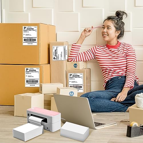 Phomemo Genuine 4X6 Thermal Shipping Label 1000 Labels per Stack - 4x6 FanFold Thermal Labels Compatible with Phomemo Shipping Label Printer, Strong Adhesive Shipping Labels, Commercial Grade - Image 7