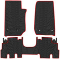 Car Floor Mat for Jeep Wrangler Sahara Rubicon JK 4 Door 2014 2015 2016 2017 2018 Full Set 4 Pieces Custom Fit Black Red Rubber Auto Floor Liner Mat All Weather Heavy Duty Odorless by SanAuto