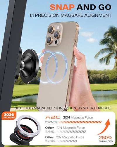 A2C Alloy Magnetic Golf Cart Phone Holder, Golf Accessories for Men, Black - Image 5