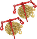 Dollate 2Pack 3/8" to 5/16" Ratchet Chain Load Binder with 5/16"x10FT G80 Heavy Duty Chain, Chain Binder with 5400 Lbs WLL and Chain with 4900 Lbs WLL, Chain Binder and Transport Chain for Tie Down by Dollate
