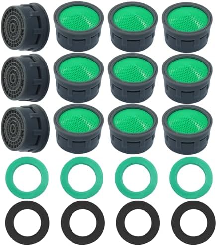 12Pcs Faucet Aerator, 1.5 GPM Flow Restrictor, Green by Kyuionty