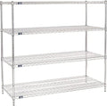 Nexel Adjustable Wire Shelving Unit, 4 Tier, Commercial Dry Storage Rack, 24" x 72" x 54", Chrome by Nexel