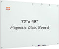 MaxGear Glass White Board 72"x48", Wall Mounted Magnetic Glass Dry Erase Board by MaxGear