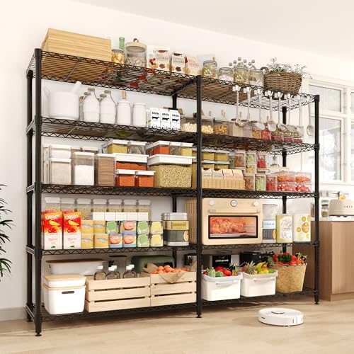 5-Tier Metal Storage Shelves, 70.8" W Heavy Duty Wire Shelving Unit by Unknown