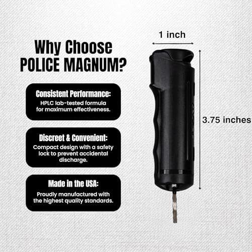 Police Magnum Personal Safety Alarm & Pepper Spray Combo Self Defense Pack for Women- Loud 135db Siren with Light & Max Strength Flip Top Pepper Spray Protection - Image 5