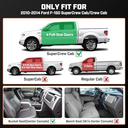 Floor mats for 2010-2014 Ford F-150 SuperCrew/Crew Cab with Bucket Seat - Image 2