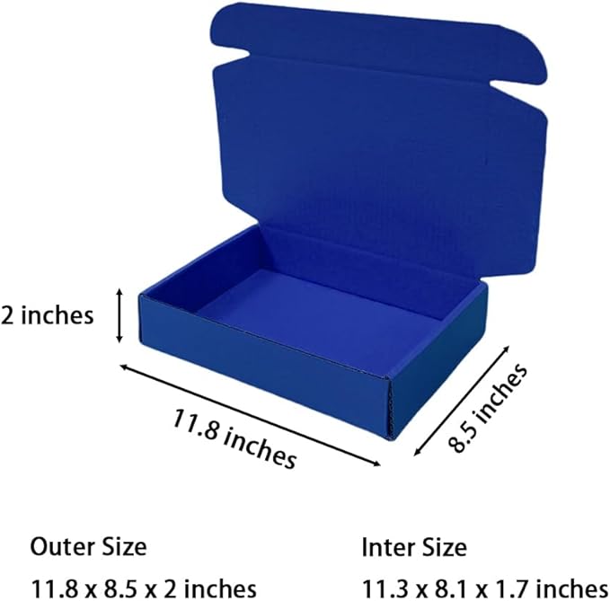 50 Pcs 11.8 x 8.5 x 2 inches Large Size Corrugated Cardboard Gift Boxes - Image 2