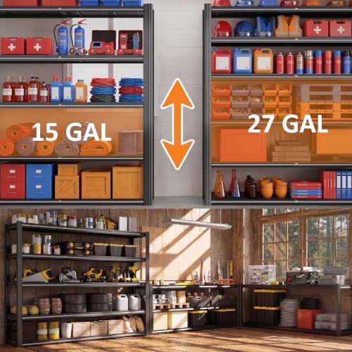 Heavy Duty Garage Storage Shelving, 5-Tier Adjustable Metal Shelving Unit, 3100LBS Load Capacity, 60" W x 72" H x 24" D Storage Rack for Warehouse, Basement & Garage Organization - Image 3