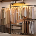 Cyclysio 7.25FT Wall Mounted Industrial Pipe Clothing Rack by Cyclysio