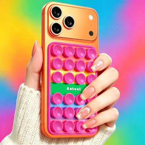Anteel Silicone Suction Cup Phone Case Mount, Non Slip Sticky Grip for Cellphone, Silicon Adhesive Suction Cup Mount, Strong Grip Holder for Selfies and Videos, 2.4" x 3.8" (RainbowWhite) - Image 5