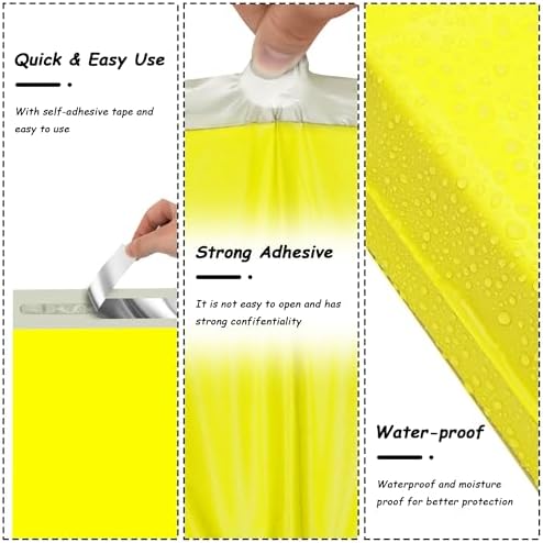 JinRuiKJ Poly Mailers 10x13 Inch, 200 Pcs Shipping Bags, Yellow - Image 3